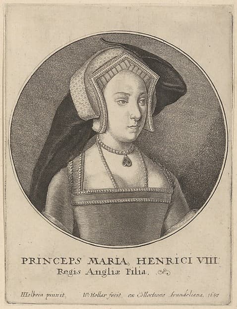 Princeps Maria Henrici VIII Regis Angliæ Filia, by Wenceslaus Hollar