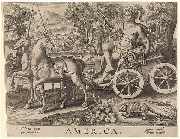 Allegory of America, from "The Four Continents", by Julius Goltzius
