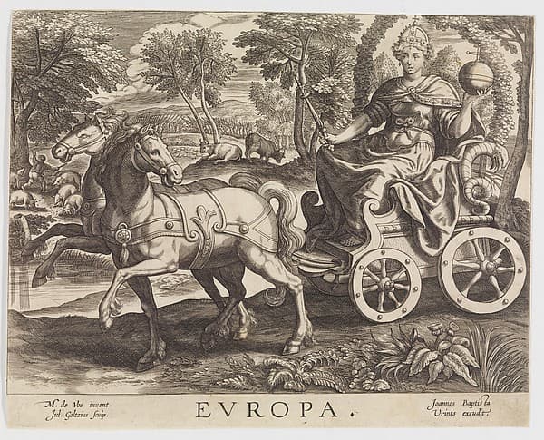 Europa, from "The Four Continents", by Julius Goltzius