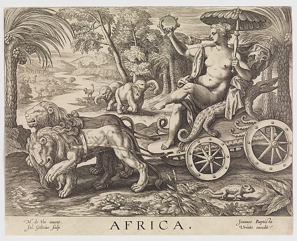 Allegory of Africa, from "The Four Continents", by Julius Goltzius
