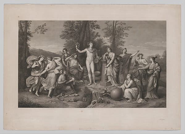 Apollo and the Muses on Parnassus, by Raphael Morghen