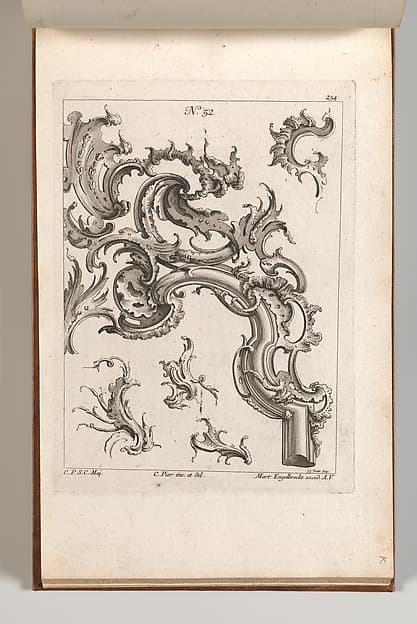 Various Designs for Rocaille Ornaments, plate 1 from an Untitled Series of Rocaille Ornaments for Frames, by Jacob Gottlieb Thelot