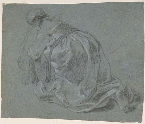 Weeping Woman Kneeling, Seen from Behind, by Jacob Backer