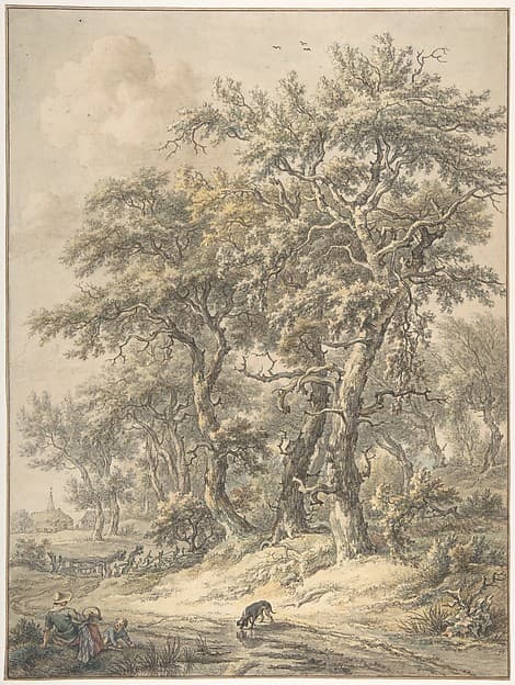 Woman and Child Sitting next to a Road, by Egbert van Drielst