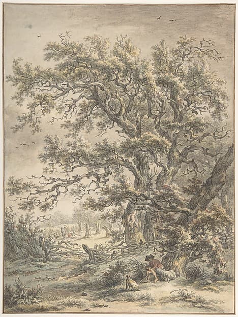A Man Resting Under a Tree, by Egbert van Drielst
