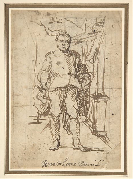 Standing Male Figure: Study for a Portrait, by Bartolomé Estebán Murillo
