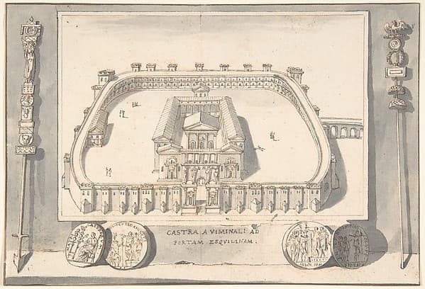 A Reconstruction of a Castle on the Viminal Hill at the Esqualine Gate, by Jan Goeree