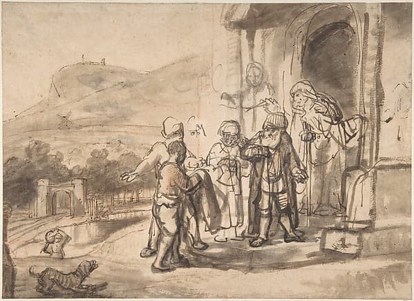 Jacob Receiving Joseph's Blood-Stained Cloak (recto); Study of a Bearded Man and The Sacrifice of Isaac (verso), by Nicolaes Maes