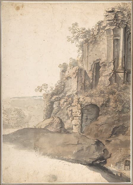 Landscape with Roman Ruins, by Cornelis van Poelenburch