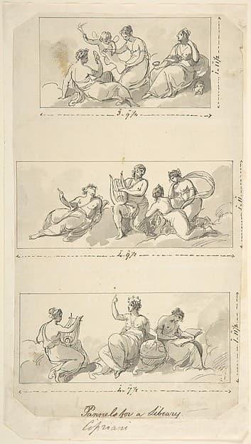 Design for Three Panels for a Library, by Giovanni Battista Cipriani
