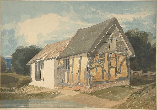 Farm Building by a Pond, by John Sell Cotman