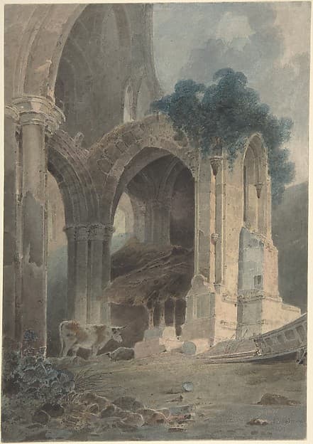 The east end of Rievaulx Abbey, Yorkshire, by John Sell Cotman