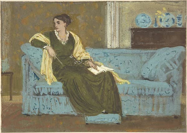 Woman Seated on a Sofa, by Walter Crane