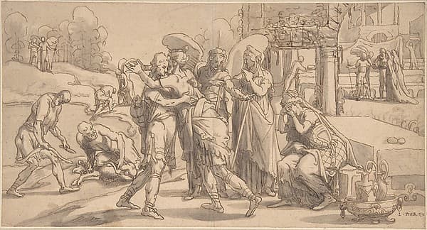 Raguel's Reception of Tobias at Ecbatana, by Pieter Aertsen