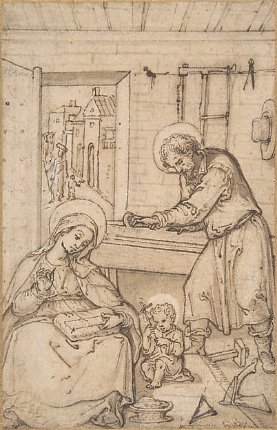 The Childhood of Christ, in the carpenter's shop, by Hans Bol