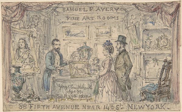 Design for Trade Card for Samuel P. Avery, by George Cruikshank