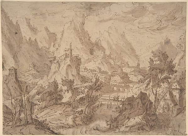 Mountainous Landscape with Tobias and the Angel, by Tobias Verhaecht