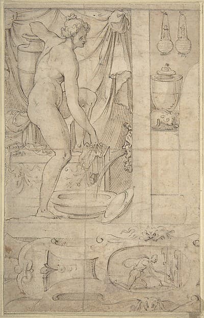 Venus Bathing, by Anonymous, French, School of Fontainebleau, 16th century