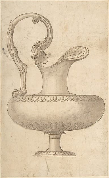 Drawing of a Ewer in Antique Style, by Giulio Romano