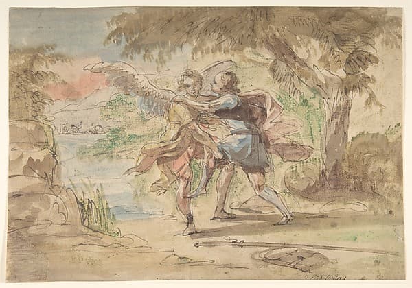 Jacob and the Angel, by Johann Jacob Eybelwieser