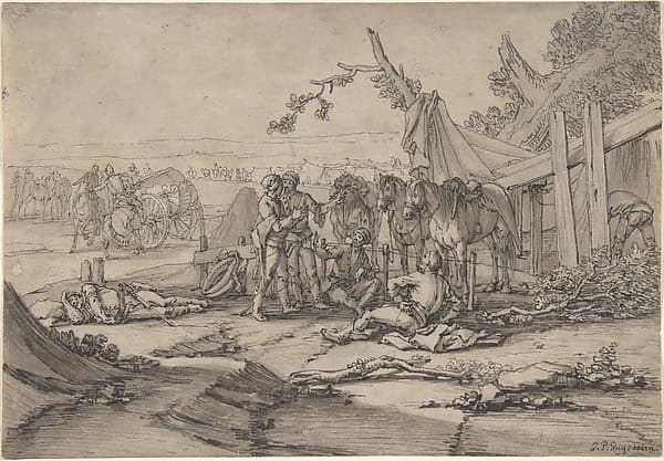 Cavalry Men at Rest, by Georg Philipp Rugendas