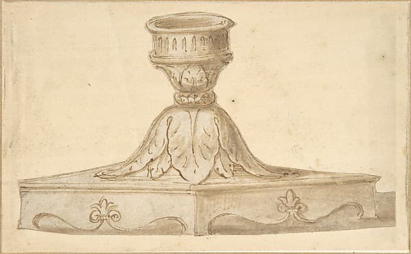Design for a Decorated Base of a Candlestick Holder, by Giulio Romano