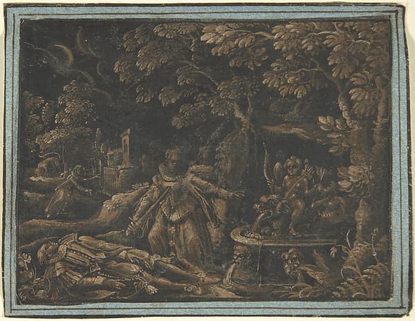 Pyramus and Thisbe, by Anonymous, German, 17th century