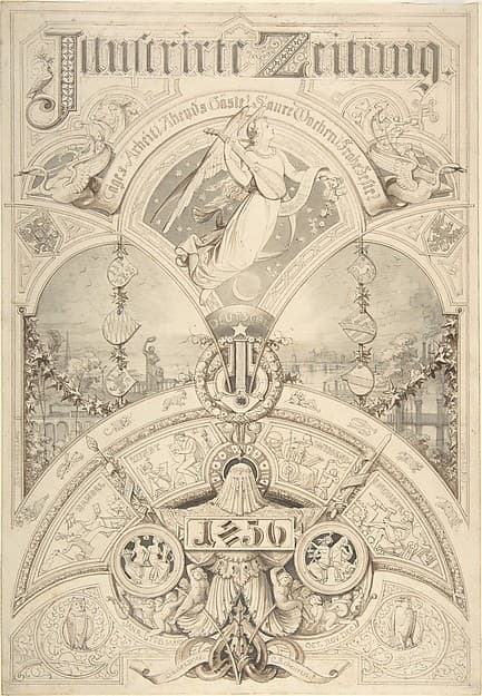Title Page for "Illustrirte Zeitung 1856", by Johann Caspar Nepomuk Scheuren