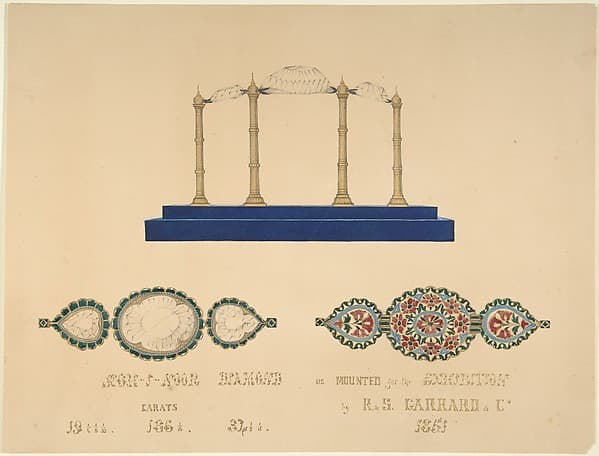 Drawing of the "Koh-I-Noor Diamond", by R. S. Garrard & Co.