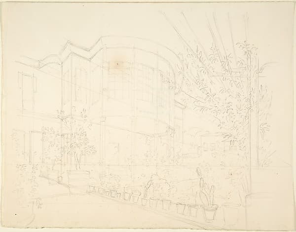 Sketch of Building and Garden, by Franz von Hauslab the Younger