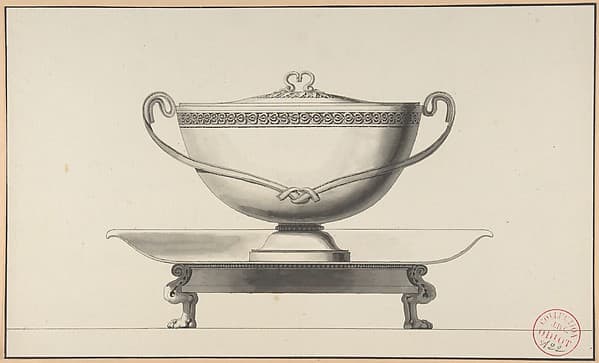 Design for a Covered Bowl with Stand, by Henri Auguste