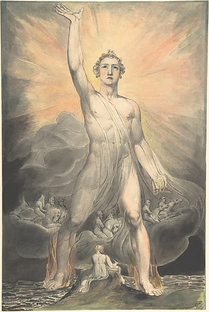 Angel of the Revelation (Book of Revelation, chapter 10), by William Blake
