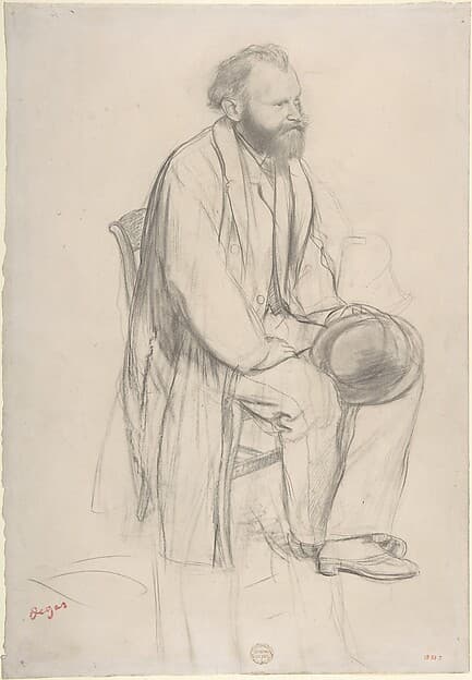 Édouard Manet, Seated, Holding His Hat, by Edgar Degas