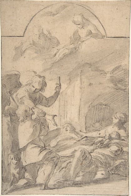 St. Roch Interceding before the Holy Trinity for Plague Victims, by Laurent de La Hyre