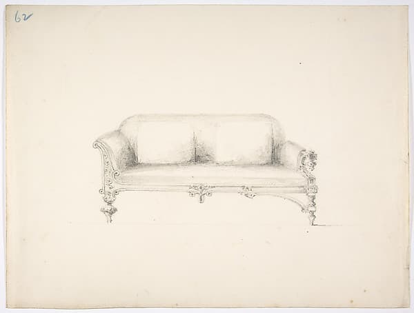 Design for a Sofa, by Anonymous, British, 19th century