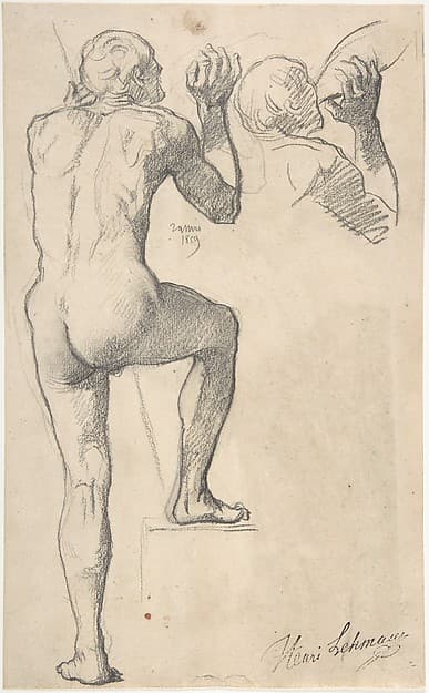 Back View of a Male Nude, by Henri Lehmann