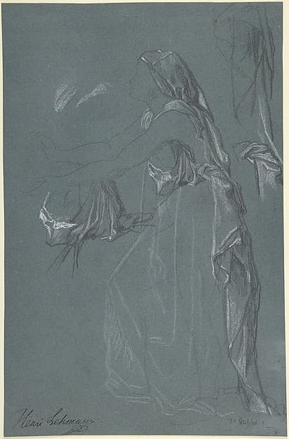 Study for the figure of Sarah in the now-lost painting, "Tobias Brings His Bride Sarah to the House of His Father, Tobit", by Henri Lehmann