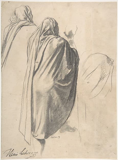 Back View of a Male Figure Wearing a Cloak, by Henri Lehmann