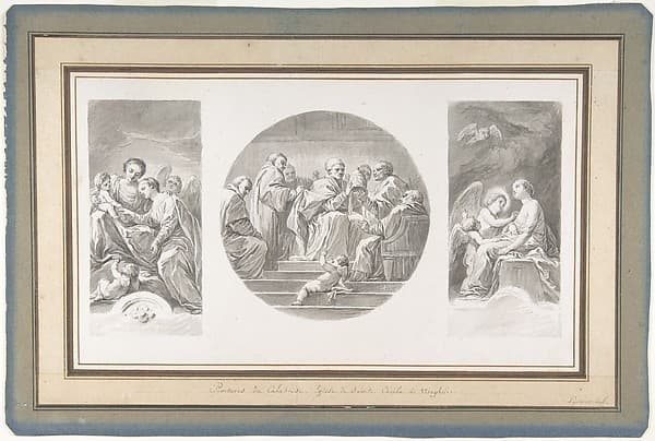 The Mystic Marriage of Saint Catherine; Saint Celestine V Renouncing the Papacy; Saint Catherine Touched by Divine Love, by Nicolas Bernard Lépicié