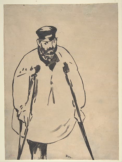 A Man on Crutches, by Edouard Manet
