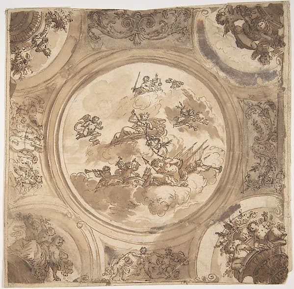 Design for the Decoration of a Ceiling an Allegory of Victory, by Daniel Marot the Elder