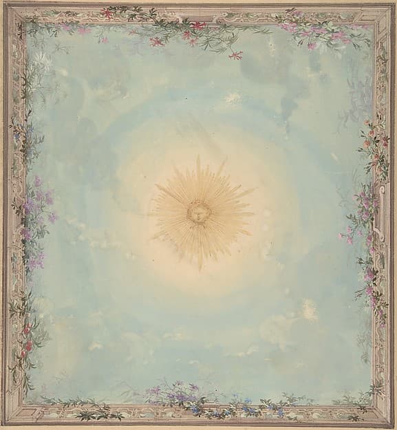 Designs for Ceilings with Central Sunburst, by Charles Monblond