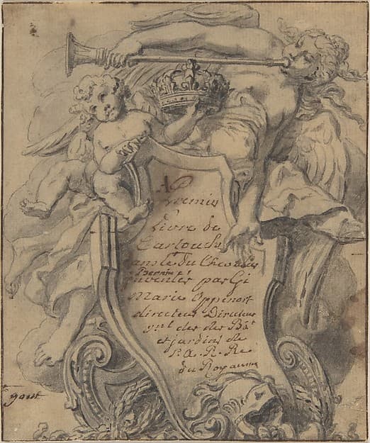Study for a Cartouche, by Gilles-Marie Oppenord