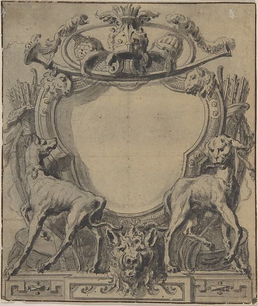 Study for a Cartouche, by Gilles-Marie Oppenord