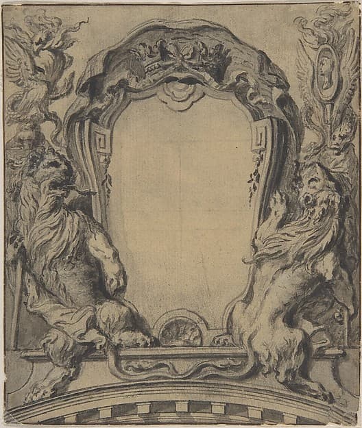 Study for a Cartouche, by Gilles-Marie Oppenord