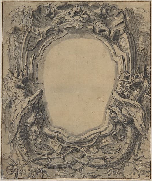 Study for a Cartouche, by Gilles-Marie Oppenord