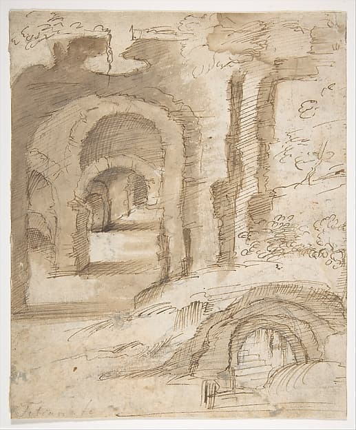 Landscape with Catacombs, by Domenico Beccafumi