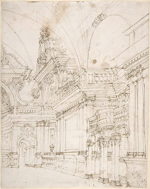 Sketch of a Palace Interior, by Antonio Galli Bibiena