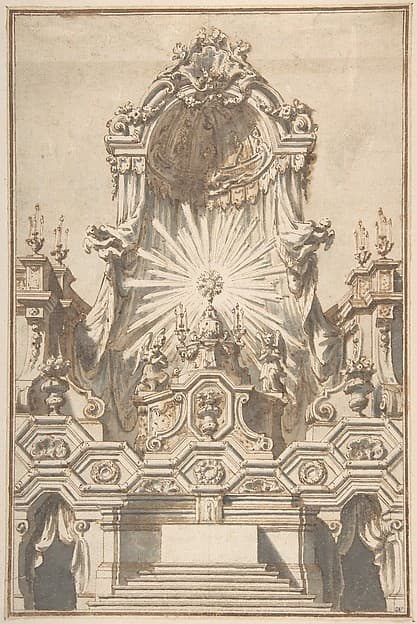 Framed Design for an Altar, by Giuseppe Galli Bibiena