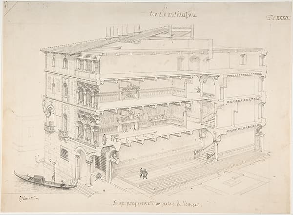 Perspectival Cross-Section of a Venetian Palace, by Eugène-Emmanuel Viollet-le-Duc